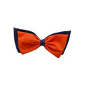 Pom Bow  Hair Bow - Fanta Orange/Navy Blue